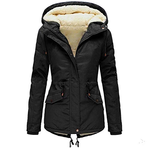Winter Clothes,Boomboom Newest Plus Size Women Thick Warm Slim Long Coat Size S-5XL (XXL, Black)