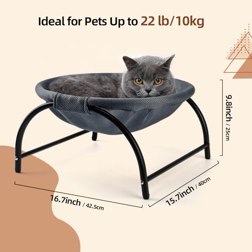 LIFLIX Raised Cat Hammock Bed, Standing Cat Cot with Washable Mesh, Pet Bed for for Kittens,Dark Blue by LIFLIX - Used condition - Image 2