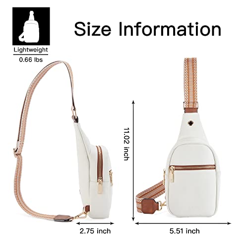 Telena Sling Bag For Women Vegan Leather Small Fanny Pack Crossbody Chest Bag Beige Brown #TOP4
