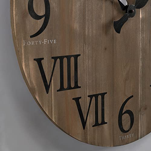 Firstime & Co. Rustic Barnwood Wall Clock, 24", Weathered Barn Wood #TOP2