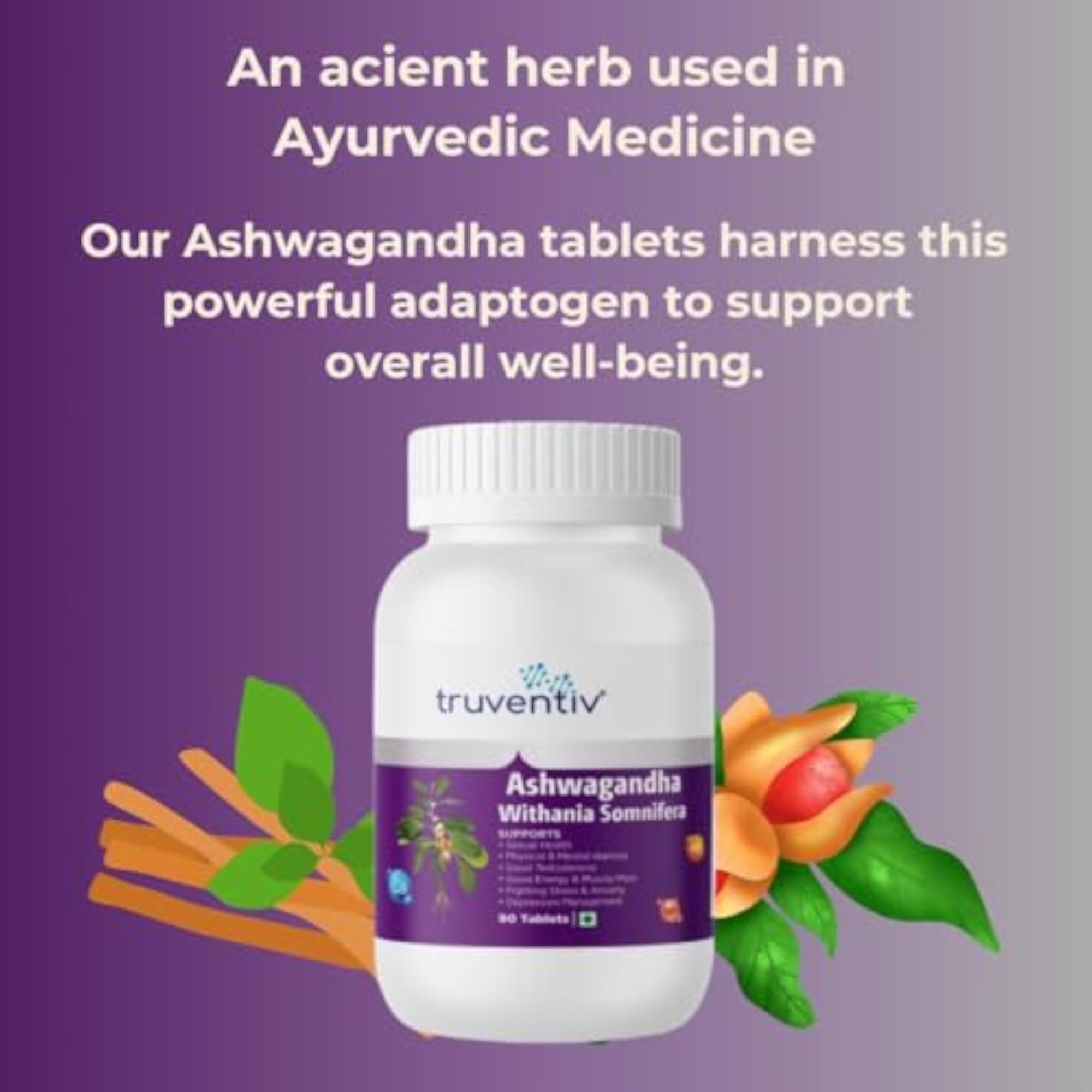 Ashwagandha 500mg Capsules, 100% Pure & Natural