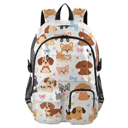 Mochila para laptop de 17.5 pulgadas mochila de negocios marrón con perros 7-18