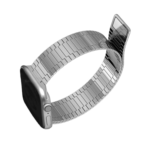 Pulseira Elos Clássica Aço Magnética Compatível com Apple Watch (42/44/45/49mm, Prateada)