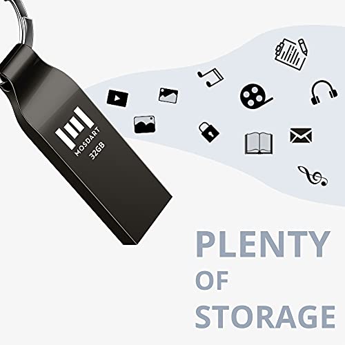 Mosdart 32Gb Fat32 Usb Flash Drive Waterproof Thumb Drive Metal Keychain Zip Drive 32G Usb2.0 Jump Drive Memory Stick For Storage And Backup, Titan Gray #TOP4