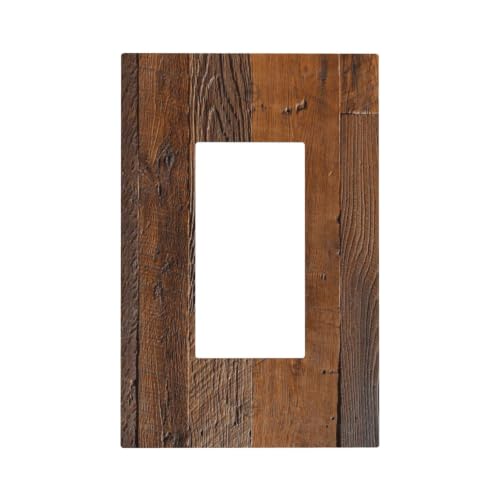 Rustic Brown Wood Board Natural Grain Print Decorative Outlet Covers 1 Gang Single Rocker Light Switch Cover Plate Wall Plates GFCI Faceplate for Farmhouse Home Decor by Nijuodnijir - Used condition - US$11.38