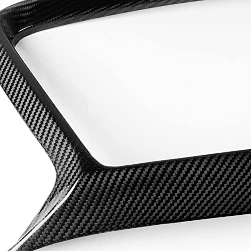 100% Real Carbon Fiber Front Grille Grill Trim Cover fit for compatible with 2017-2022 Infiniti Q60, Add-On Front Bumper Grill Overlay Cover