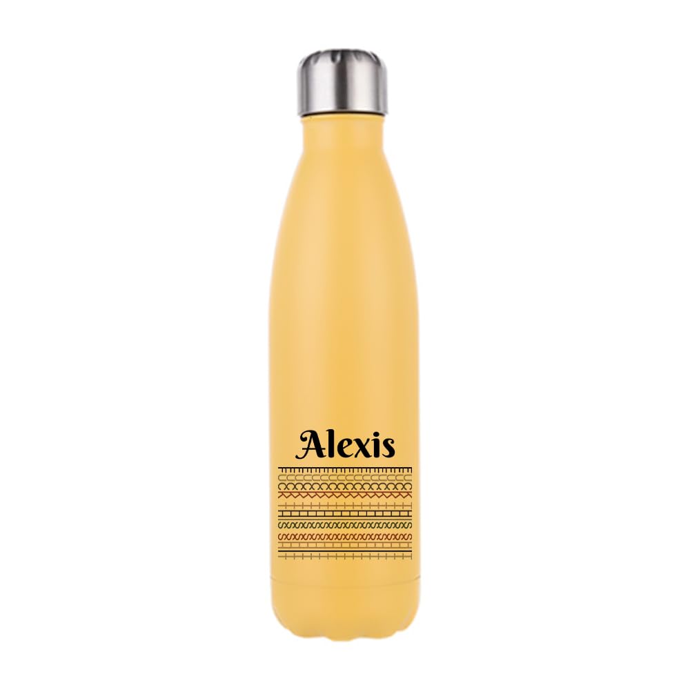 Personalised Hidden Message – “F*ck This Shit” Optical Illusion Design, 500 ML Double Walled Insulated Stainless Steel Bottle. (Matt Yellow)