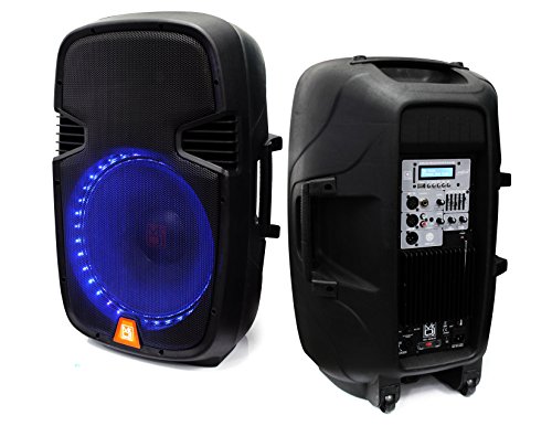 Mr. Dj Pbx2159Lb 12" 2-Way Portable Speaker With Led Accent Lighting, Built-In Bluetooth/Usb/Sd Card #TOP3