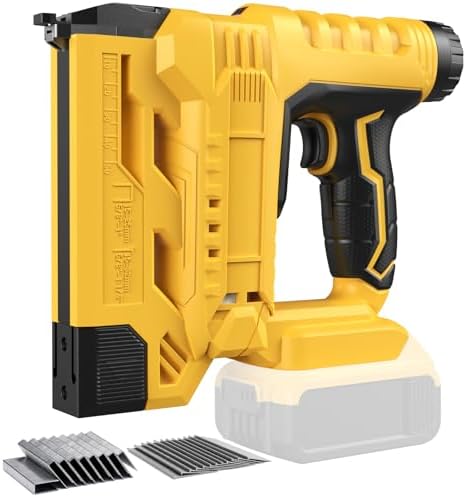 2 in 1 Cordless Brad Nailer/Staple Gun Compatible with Dewalt 20V Battery(No Battery), 18GA Electric Nail Gun Battery Powered with 2000 Staples/Nails, Depth Adjustment, LED Light, Safety Nose, 2 Modes