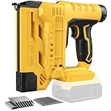 Cordless Brad Nailer Compatible with Dewalt 20V Battery(No Battery), 2 in 1 Electric Nail Gun/Staple Gun, 18GA Nail Gun Battery Powered with 2000 Staples/Nails for Woodworking, DIY & Home Improvement