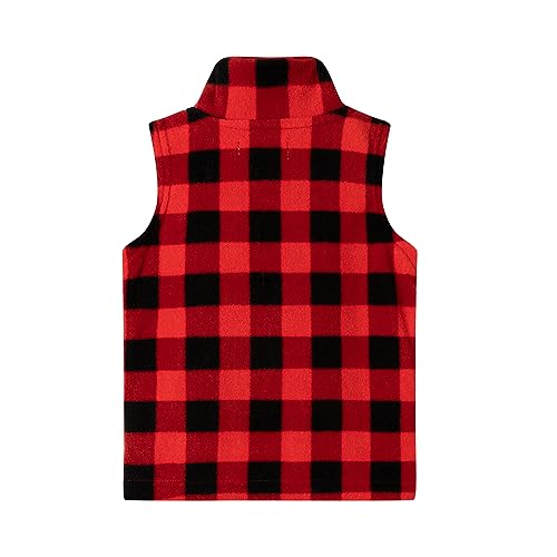 Image of LittleSpring Boys Girls Fleece Vest Sleeveless Jacket Full-Zip Fall Winter Warm Outerwear
