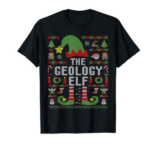 Grupo familiar de The Geology Elf Ugly Christmas Matching Camiseta