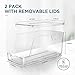 Soda Can Dispenser for Refrigerator with Lids, Stackable Drink Organizer for Fridge, Clear Plastic Refrigerator Organizer Bins, Beverage Can Holders for Pantry, Freezer, Kitchen, Cabinets Set of 2