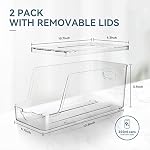 Soda Can Dispenser for Refrigerator with Lids, Stackable, 2 Pack - Image 2