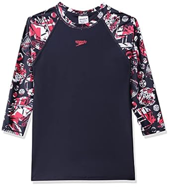 Speedo Glitchamp Allover Long Sleeve Sun Top For Boys (Size: