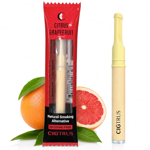 Cigtrus Quit Smoking Aid – Natural Smokeless Inhaler – Non-Electric, Nicotine-Free & Travel-Safe – 1-Piece Grapefruit