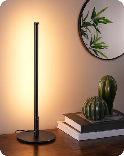 La Mejor Recopilación de Lampara de buro . 45 Lámpara de mesa LED moderna minimalista, Lámpara de noche regulable sin escalón, para recámara, sala de estar y oficina, color negro, luz blanca cálida 3000K