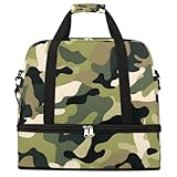 Große Wochenendtasche mit Schuhfach, Reisetasche, Krankenhaus, Übernachtungstasche, faltbar, persönliche Gegenstände, Reisetaschen, Abstrakte Armee-Camouflage