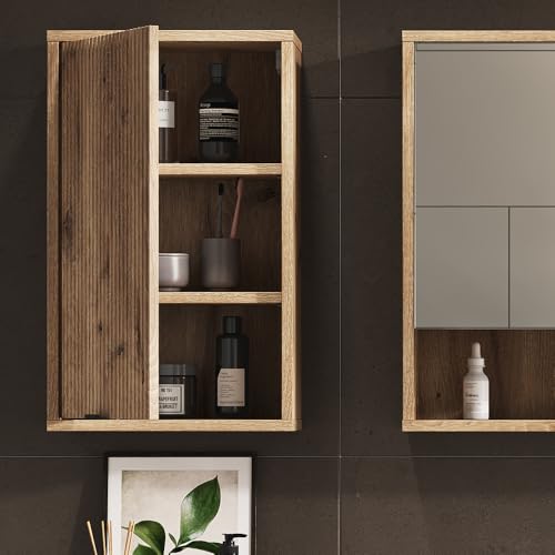 Miniatura 5 de Vicco Mueble De Baño Eliza, Roble Vikingo, 40 X 65 Cm Con Una Puerta, Apto Para Almacenamiento De Artículos De Baño Montado En La Pared