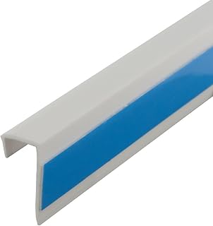 Outwater Plastic J Channel Fits Material 1/2 Inch Thick White Styrene Cap Moulding with Adhesive 46 Inch Length (Pack of 2)