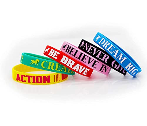 (12-Pack) Rubber Wristbands Inspirational Silicone Bracelets, Personalized Silicone Wristbands, Style Party Favors And Supplies, Inspirational Silicone Bracelets For Boy Girl And Kids Best Friends #TOP1