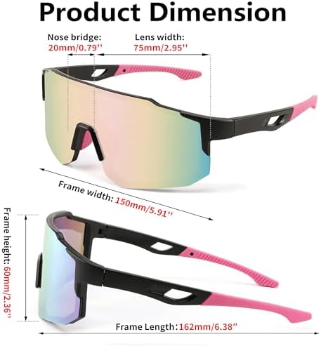 FEISEDY Sport Sunglasses Mens Women Cycling Mirrored Sports Goggles for MTB Road Bike Hiking Running UV400 Protection B2388 — view 6