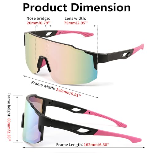 FEISEDY Sports Sunglasses Mens Women Baseball Biking Cycling Sunglasses for Teens UV400 Protection B2388 - Thumbnail 7