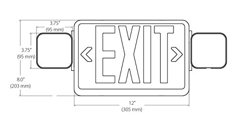 Nicor Lighting Remote Capable Led Emergency Exit Sign With Dual Adjustable Led Heads, White With Red Lettering (Ecl1-10-Unv-Wh-R2R) #TOP4