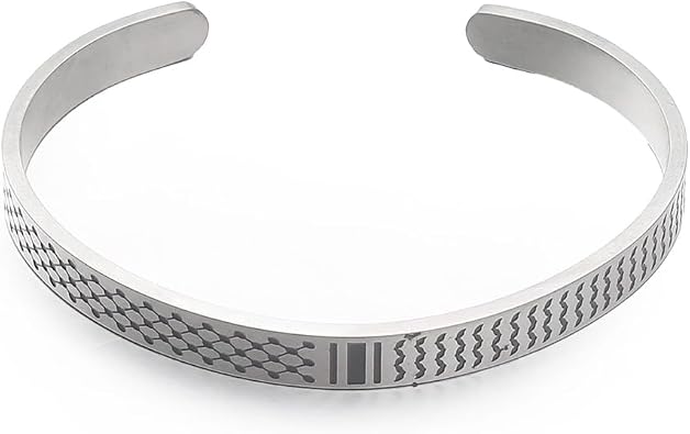 Keffiyeh Bangle Stainless Steel Arm Cuff Ethnic Arabic Bangles Islamic Jewelry Ramadan Gift