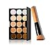 Fullkang 15 Colors Makeup Concealer Contour Palette + Makeup Brush