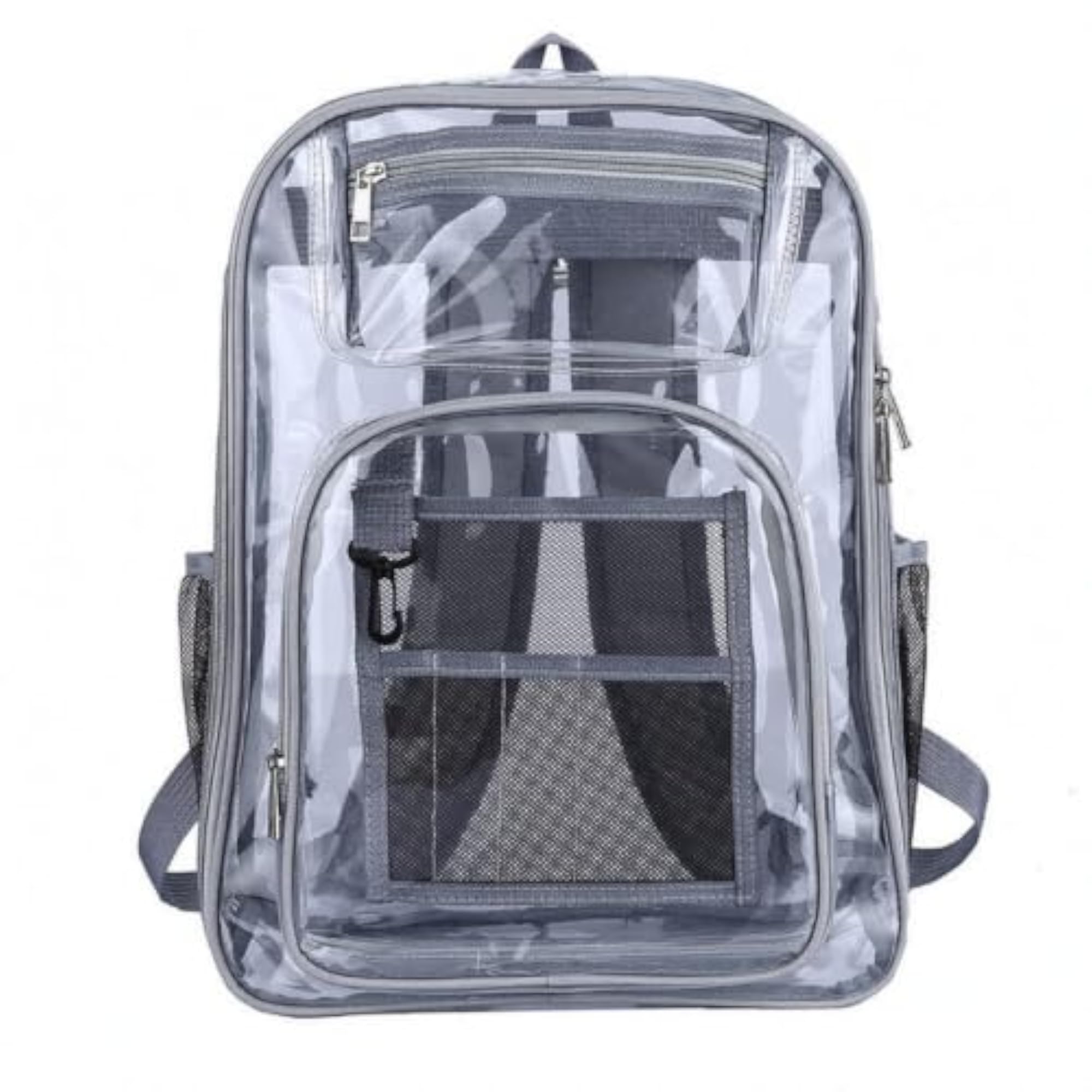 Water-Resistant Transparent PVC Backpack with Multi-Compartment