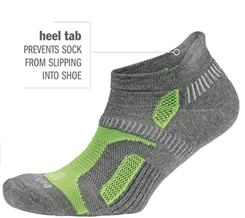 Balega Hidden Contour Impact Resistance / Cushioning Performance No Show Athletic Running Socks For Men And Women (1 Pair), Black/Fog, Medium #TOP6