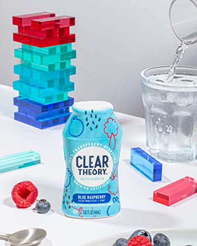 Clear Theory Water Flavoring Drops With Electrolytes, Water Enhancer Liquid Flavored Water Drink Mix, Hydration For Kids, Vegan, Gluten Free, Low Calorie, Blue Raspberry, 4 Pack, 1.62 Fl Oz Bottles #TOP4