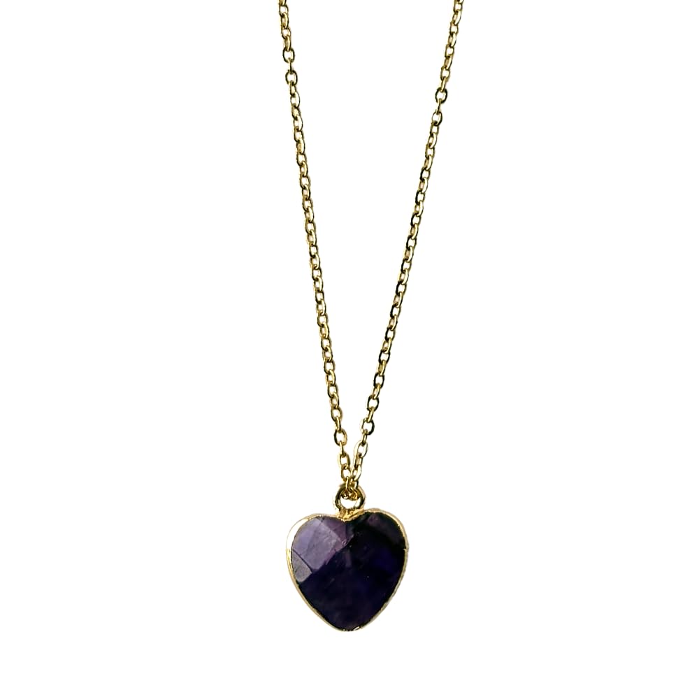 VIE Halo Gemstone Pendant, Heart, Amethyst