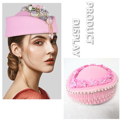 Chapeau hôtesse de l'air retro 1920 perles fête cocktail bal