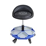 MichaelPro MPC016005 Mechaniker-Hocker mit Werkzeugablage, verstellbar, pneumatisch, rollbar, 159 kg Tragkraft, 360° drehbar, verstellbare Höhe, abnehmbare magnetische Werkzeugablage
