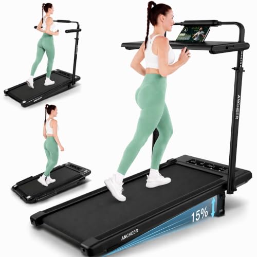 Image of FUNMILY Upgrade Walking Pad Folding Treadmill with 12% /15% Incline & Handle Bar, 3.5HP Foldable Under Desk Compact Treadmills for Home /Office /Gym, 400+lb Capacity, Shock Absorption