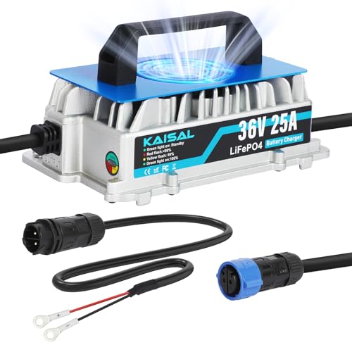 Chargeur LiFePO4 36V 25A KAISAL 43.8V chargeur batterie lithium étanche voiture de golf RV
