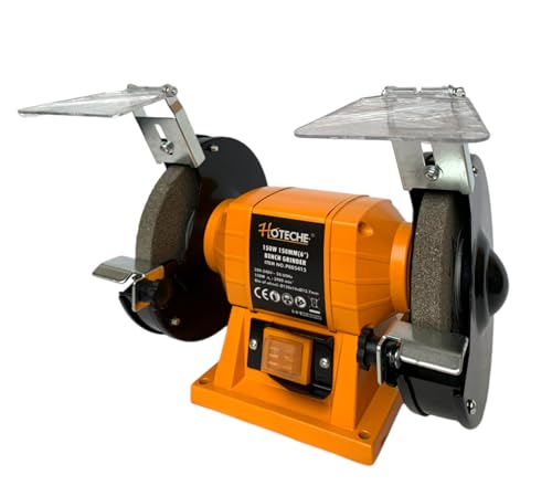 Smerigliatrice mola da banco da 150W 2980 Giri/min Diametro Disco 150mm smerigliatrice elettrica doppia mola affilatrice da banco con schermi protettivi in plexiglass e Piedini in gomma antivibrazione