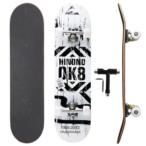 Image of Casual Graffiti Professional Double Kick Skateboard, 31 inch Maple Deck, ABEC-11 Bearings, 95A PU Wheels