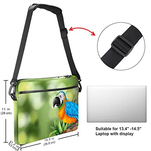 Funda maletín de loro para portátil 13 a 14.5 pulgadas con asa y correa bandolera 5