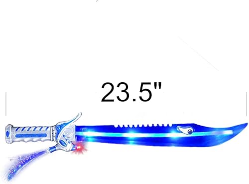 Miniatura 3 de ArtCreativity Espada de tiburón de fibra óptica con LED geniales y efectos de sonido, juego de 2, espadas de juguete de 23.5 pulgadas para niños,