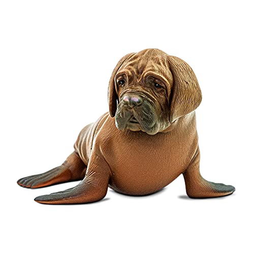 Randimals Sea Lion Figurine Toy Mastiff Dog Face 5”, Hard