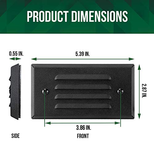 Gkoled 12V 3W Surface Mount Low Voltage Led Step Light With Horizontal Louvered Faceplate For Steps Decks Pathway Yard Stairs Fences, Ip65 Rated For Outdoor Waterproof, For Wet Locations, 2 Packs #TOP3