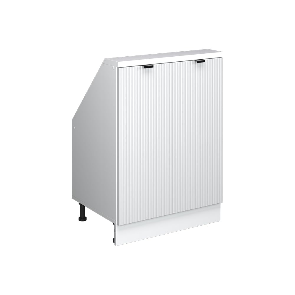 Vicco Kitchen sloped ceiling cabinet Raul, White corrugated, 60 cm โ image 1