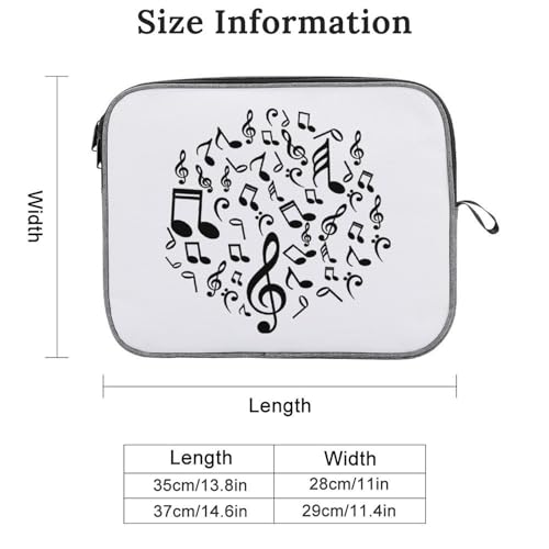 Funda para portátil de 13 pulgadas que evita arañazos con diseño de notas musicales 2