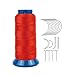 Red Sewing Thread 1500 Yards High Strength Polyster Thread Size 210D with 12 pcs of 9cm-C Type Needles/Curved hair Needles for Sewing
