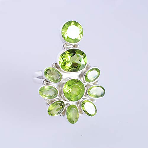 Bague péridot argent massif 925 durable pour peau sensible taille V 1/2