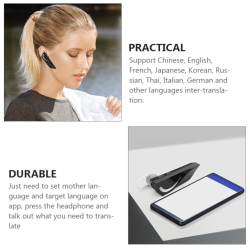 Auriculares inalámbricos traductor multilingüe conexión 5.0 batería 100mah negro 3