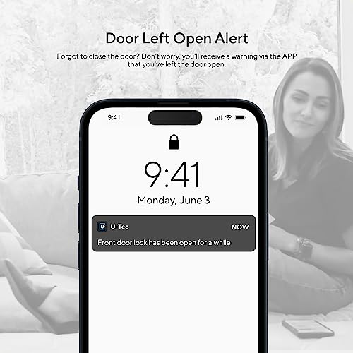 ULTRALOQ Built-in WiFi Smart Lock, 7-in-1 Keyless Entry Door Lock with Door Sensor, Compatible with Alexa, WiFi Deadbolt Remote Control, 2.4G WiFi Only